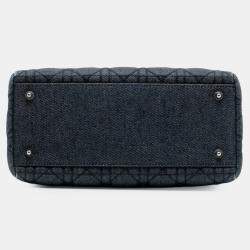 Pre Owned حقيبة ديور ليدي ديور كاناج دنيم لونه أزرق وسط