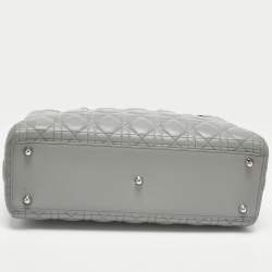 مملوكة مسبقًا Dior Lady Dior Large Grey Cannage Leather Tote