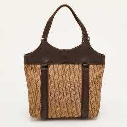 مملوكة مسبقًا Dior Street Chic Beige/Brown Oblique Canvas and Leather Trotter Tote
