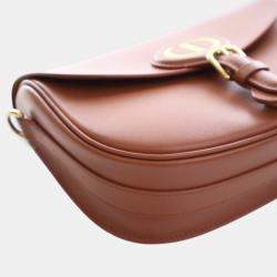 مملوكة مسبقًا حقيبة ديور بوبي متوسطة جلدية بنية للكتف