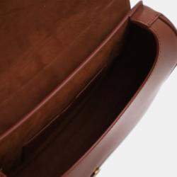 مملوكة مسبقًا حقيبة ديور بوبي متوسطة جلدية بنية للكتف