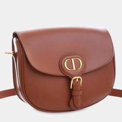 مملوكة مسبقًا حقيبة ديور بوبي متوسطة جلدية بنية للكتف