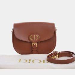 مملوكة مسبقًا حقيبة ديور بوبي متوسطة جلدية بنية للكتف