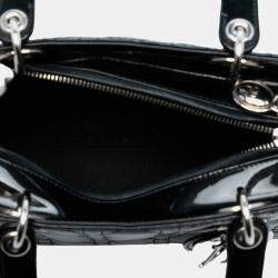 مملوكة مسبقًا حقيبة ديور ليدي ديور كاناج براءة سوداء متوسطة