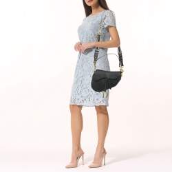 Pre Owned حقيبة ديور سادل كانفاس أوبليك وبرغندي وجلدي