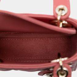 مملوكة مسبقًا حقيبة ديور ليدي ديور كاناج جلد خرافي زهري صغير