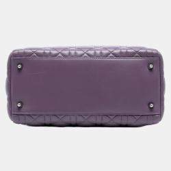 مملوكة مسبقًا Dior Purple Medium Lambskin Cannage Lady Dior