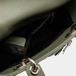 Pre Owned Dior Green Small Lambskin Cannage Lady Dior
