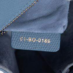 Pre Owned حقيبة ديوراما رفرف ديور جلد عجل محبب أزرق صغير