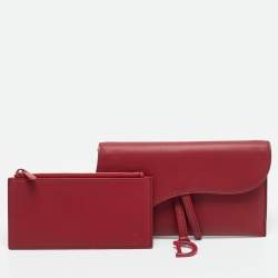 مملوكة مسبقًا Dior Saddle Burgundy Leather Continental Wallet