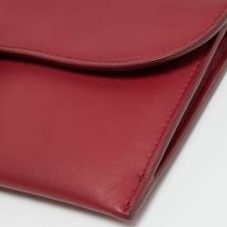 مملوكة مسبقًا Dior Saddle Burgundy Leather Continental Wallet