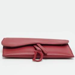 مملوكة مسبقًا Dior Saddle Burgundy Leather Continental Wallet