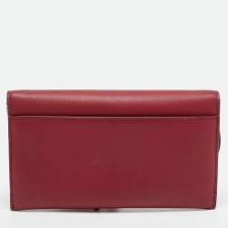 مملوكة مسبقًا Dior Saddle Burgundy Leather Continental Wallet