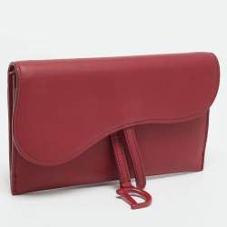 مملوكة مسبقًا Dior Saddle Burgundy Leather Continental Wallet