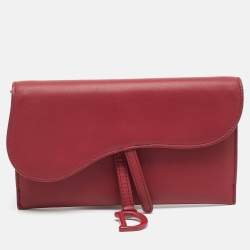 مملوكة مسبقًا Dior Saddle Burgundy Leather Continental Wallet