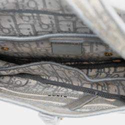 Pre Owned حقيبة سادل قماش مطرزة أوبليك ديور