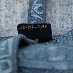 مملوكة مسبقًا حقيبة سرج دينم مطرز أوبليك زرقاء ديور