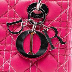 مملوكة مسبقًا Dior Pink Medium Lambskin Cannage Lady Dior