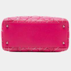 مملوكة مسبقًا Dior Pink Medium Lambskin Cannage Lady Dior