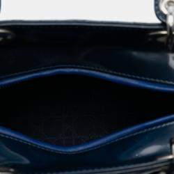 Pre Owned حقيبة ديور ليدي ديور كاناج براءة اختراع زرقاء متوسطة ديور