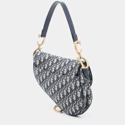 مملوكة مسبقًا شنطة ديور سدل قماش أزرق أوبليك