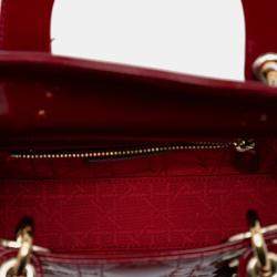 مملوكة مسبقًا حقيبة ديور ليدي ديور براءة اختراع حمراء صغيرة