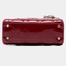 مملوكة مسبقًا حقيبة ديور ليدي ديور براءة اختراع حمراء صغيرة