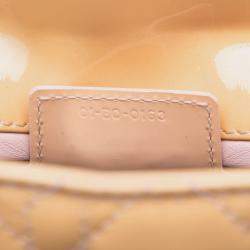 Pre Owned Dior Brown Medium Patent Cannage Lady Dior