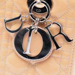 Pre Owned Dior Brown Medium Patent Cannage Lady Dior