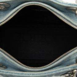 مملوكة مسبقًا حقيبة ليدي ديور ديور كاناج دينيم أزرق متوسط بمقابض أكريليك