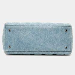 مملوكة مسبقًا حقيبة ليدي ديور ديور كاناج دينيم أزرق متوسط بمقابض أكريليك