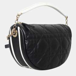 مملوكة مسبقًا حقيبة هوبو ديور فايب جلد ضأن أسود متوسطة