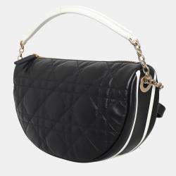 مملوكة مسبقًا حقيبة هوبو ديور فايب جلد ضأن أسود متوسطة