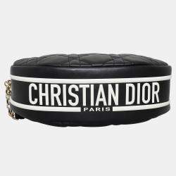 مملوكة مسبقًا حقيبة هوبو ديور فايب جلد ضأن أسود متوسطة