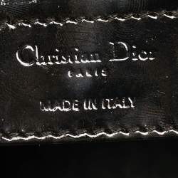 Pre Owned Dior Lady Dior Large Black Cannage Patent Leather Tote