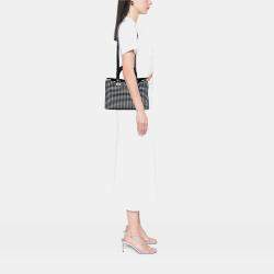 مملوكة مسبقًا Dior Black White Medium Patent and Tweed Diorissimo Satchel