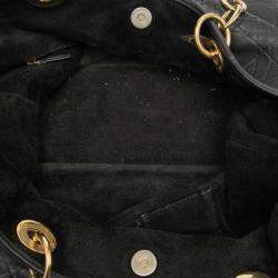 Pre Owned حقيبة تسوق ناعمة ديور ليدي ديور سوداء من جلد الضأن الكبير بشبكة كاناج