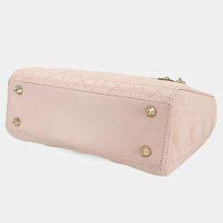 Pre Owned حقيبة كريستيان ديور ليدي ديور صغيرة جلد وردي بيج كتف