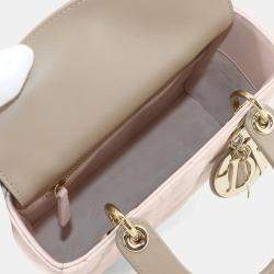 Pre Owned حقيبة كريستيان ديور ليدي ديور صغيرة جلد وردي بيج كتف