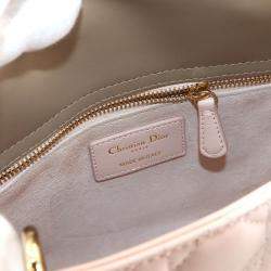 Pre Owned حقيبة كريستيان ديور ليدي ديور صغيرة جلد وردي بيج كتف