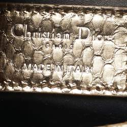 Pre Owned حقيبة يد ديور ليدي ديور صغيرة جلد بايثون معدني