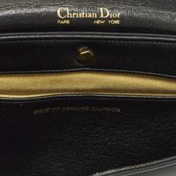 Pre Owned Dior Black Leather Vintage Top Handle Bag