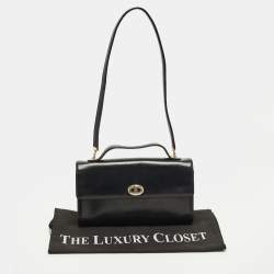 Pre Owned Dior Black Leather Vintage Top Handle Bag
