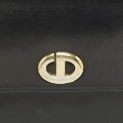Pre Owned Dior Black Leather Vintage Top Handle Bag