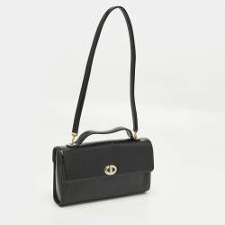 Pre Owned Dior Black Leather Vintage Top Handle Bag