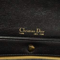 Pre Owned Dior Black Leather Vintage Top Handle Bag