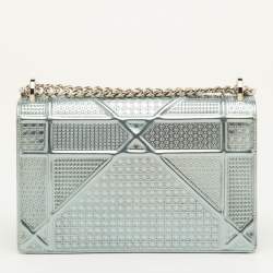 Pre Owned حقيبة كتف ديور ديوراما جلد ميكروكاناج ذهبي اومبري متوسطة