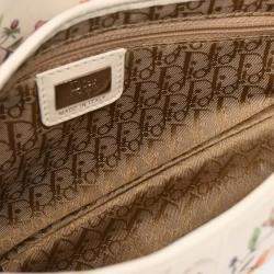مملوكة مسبقًا Christian Dior White Canvas Saddle Handbag