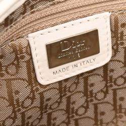 مملوكة مسبقًا Christian Dior White Canvas Saddle Handbag