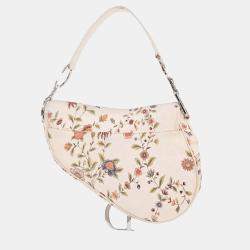 مملوكة مسبقًا Christian Dior White Canvas Saddle Handbag